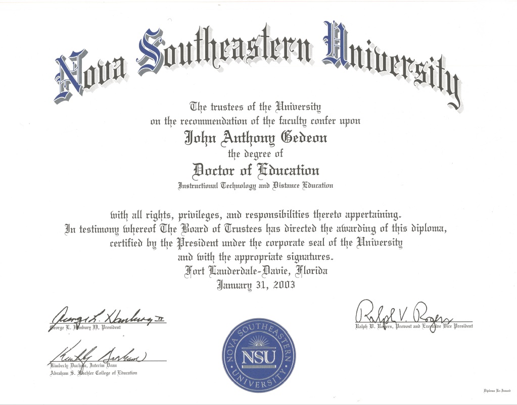 Nova southeastern university masters thesis
